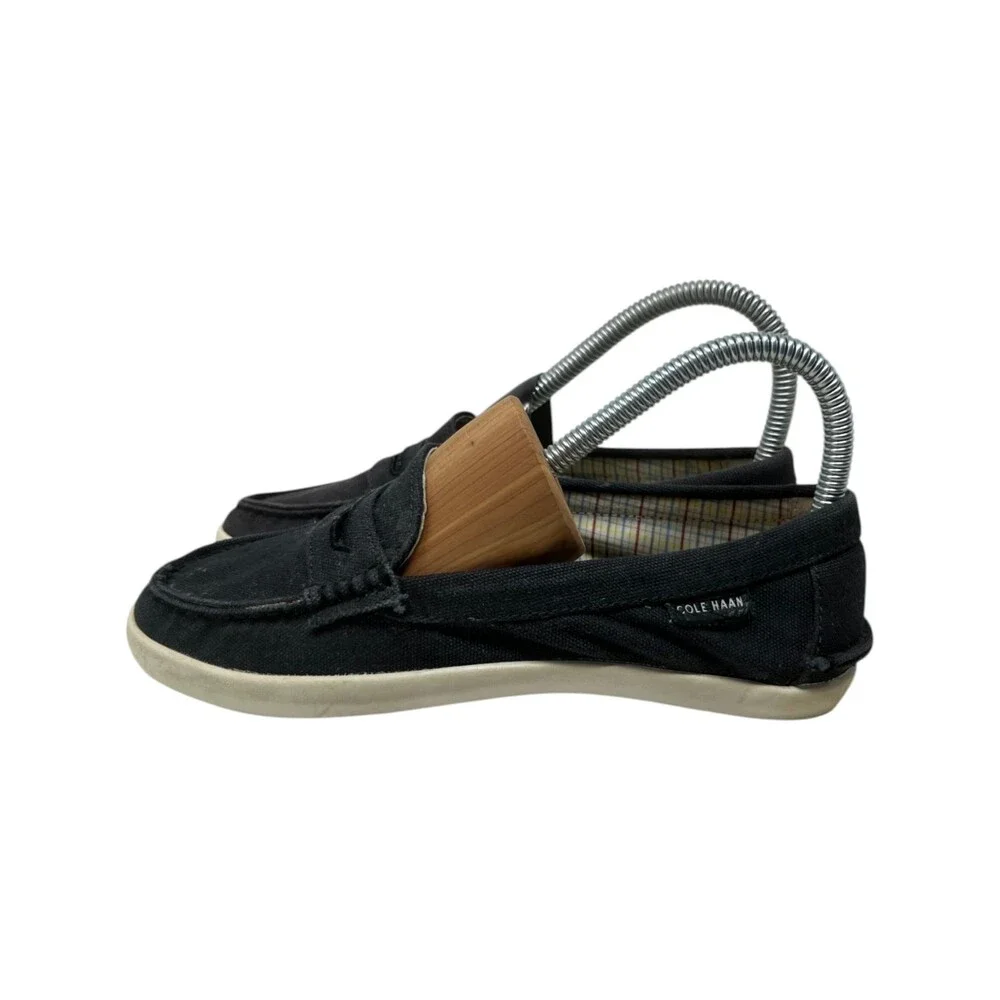 Cole Haan Loafer Women Size 5 B Pinch Weekender Black Canvas Plaid